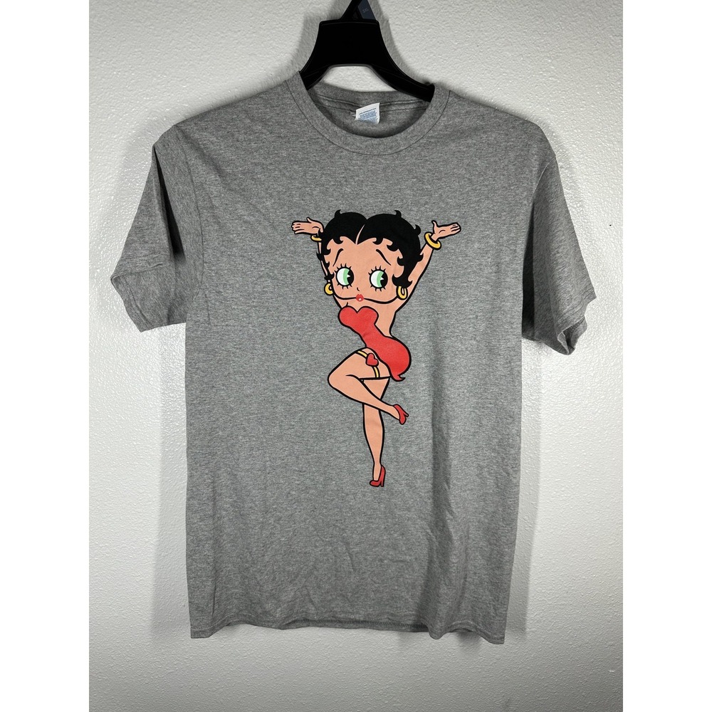 Betty‎ Boop Shirt Mens Medium Gray Graphic Cartoon Delta Pro Weight Tee